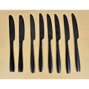 Black Stainless Steel Butter Knifes Set Of Eight 9 Inch Unbranded